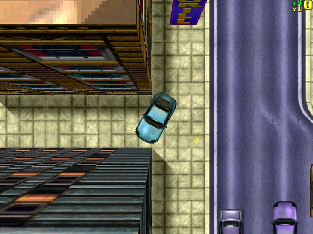Driving a stolen car through Liberty City in OpenGTA